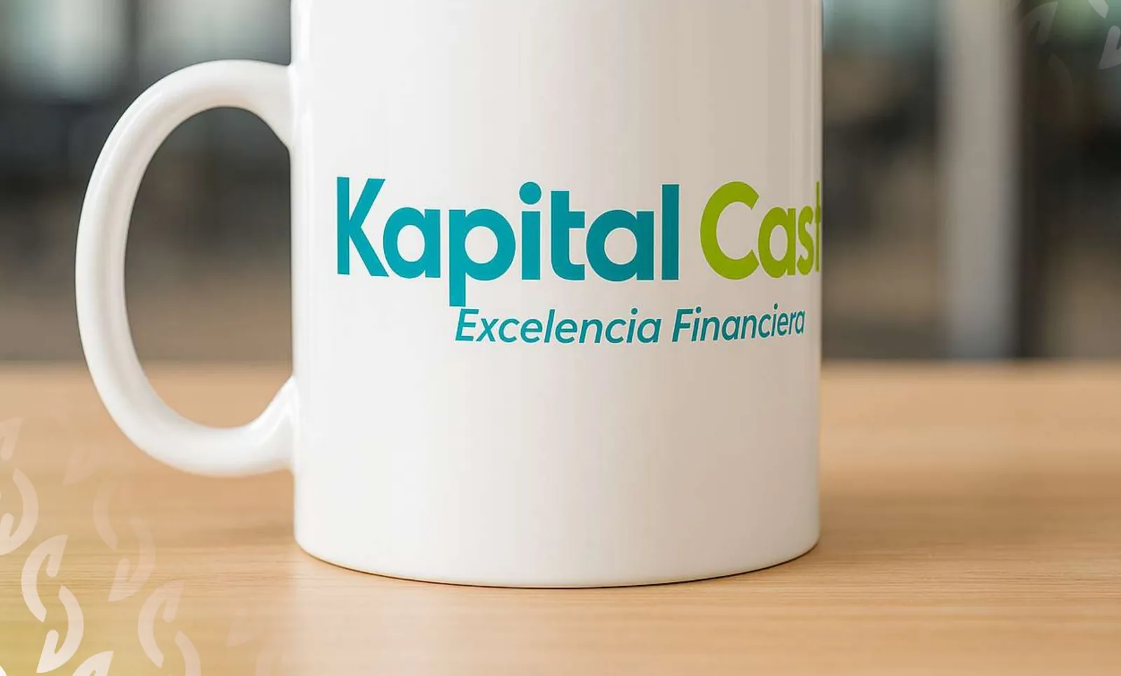 Kapital Cash brand applied to a mug